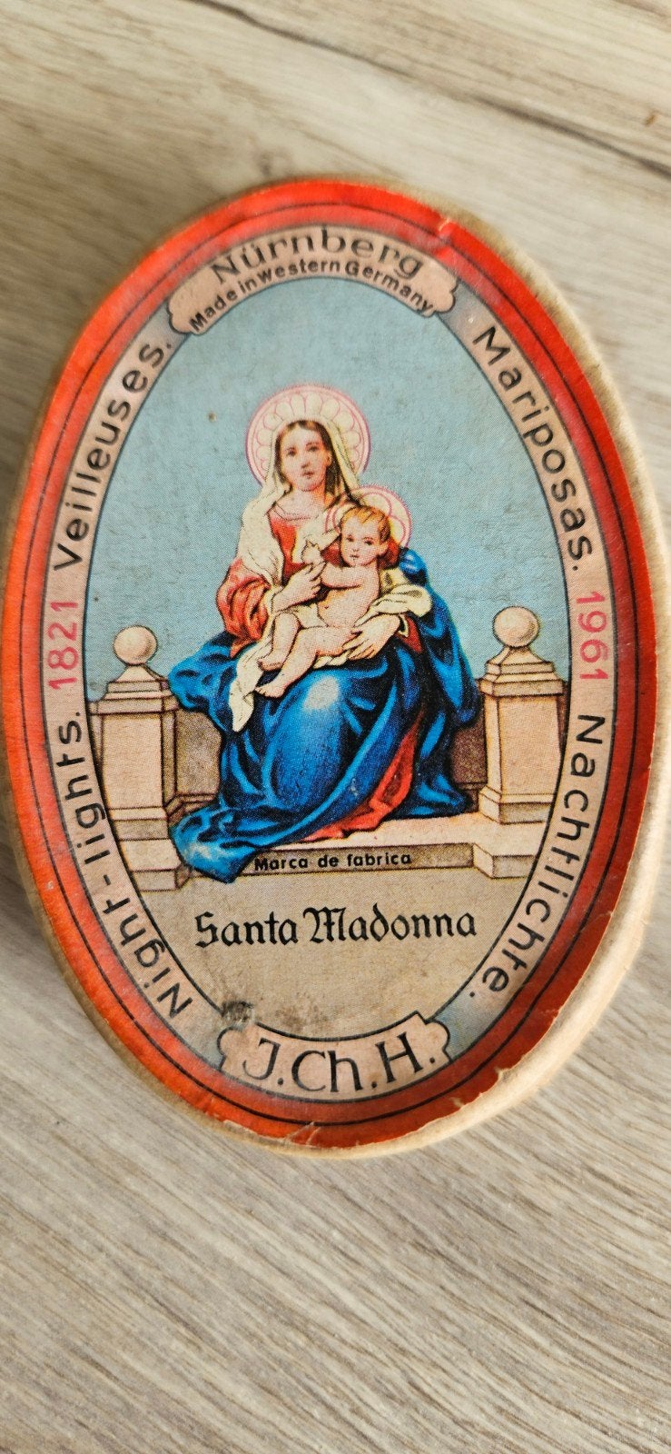 Zeldzaam Vintage Doosje Santa Madonna Nachtlichtjes (Complee, Verzamelen, Ophalen of Verzenden, Overige