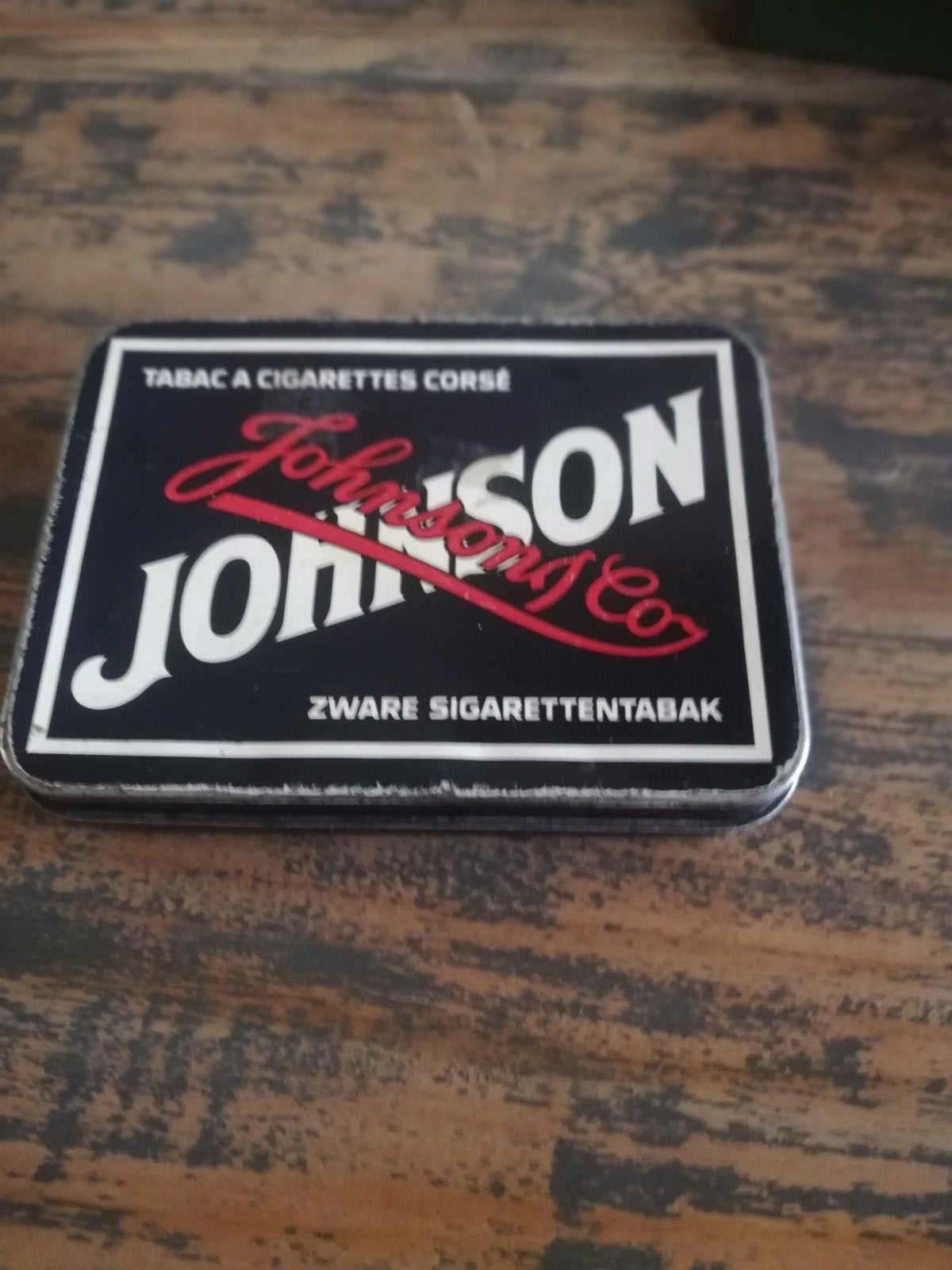 Vintage oud blik. Johnson, Verzamelen, Blikken, Ophalen of Verzenden, Gebruikt, Overige