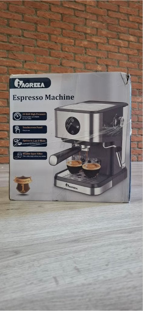 NIEUW IN DOOS: Luxe Espressomachine - 20 Bar (Nooit Geopend), Espresso apparaat, 10 kopjes of meer, Nieuw, Gemalen koffie