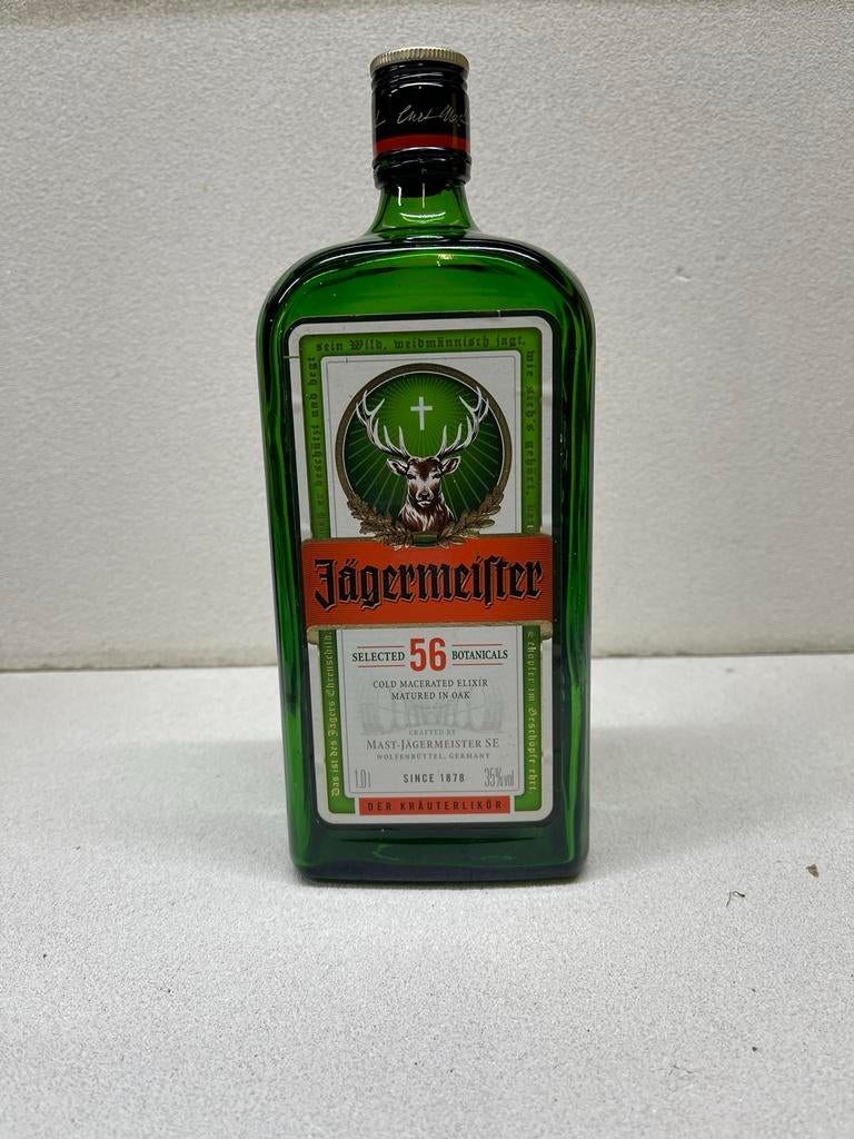 Lege Jägermeister fles 1 liter, Ophalen of Verzenden, Gebruikt, Overige typen