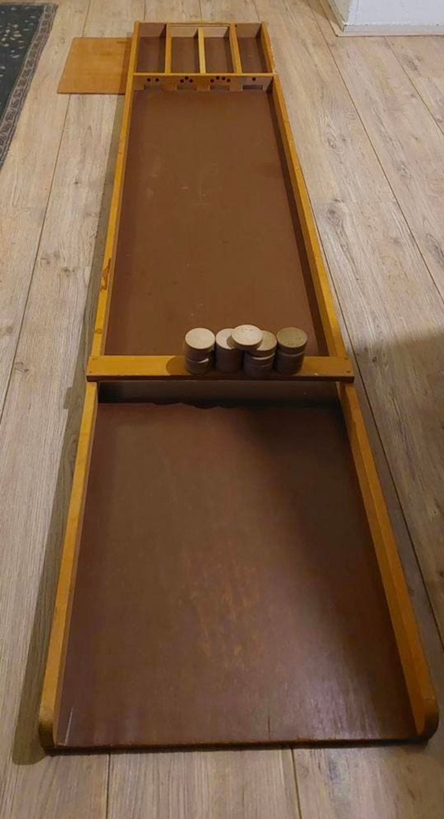 Sjoelbak 200 x 40 cm in goede staat, Ophalen of Verzenden, Zo goed als nieuw