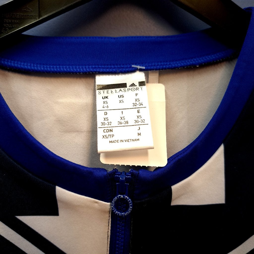 Adidas x Stella McCartney sport top blauw wit zwart XS 39794, ., Ophalen of Verzenden, Zo goed als nieuw, Maat 34 (XS) of kleiner