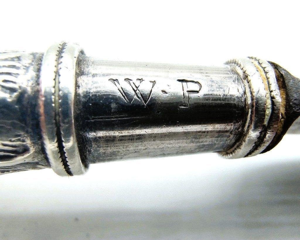 Zilveren mesheft met originele stalen lemmet, 18e eeuws, Verzenden, Zilver