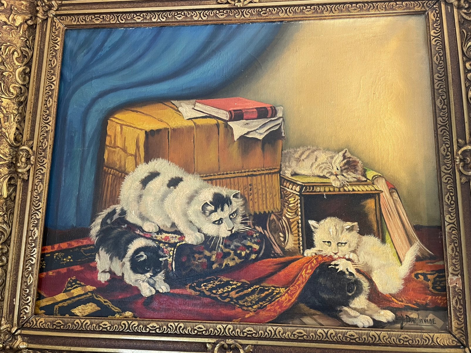 Schilderij Katten, Antiek en Kunst, Ophalen