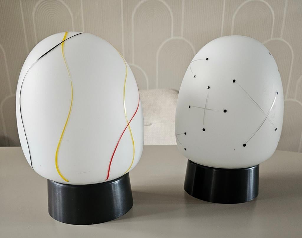 2  x Vintage Egg Thabur plafondlampe met decoratief patroon, Ophalen of Verzenden
