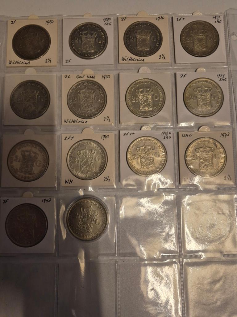 Zilveren rijksdaalders Wilhelmina, Postzegels en Munten, Munten | Nederland, Zilver, Koningin Wilhelmina, 2½ gulden, Verzenden