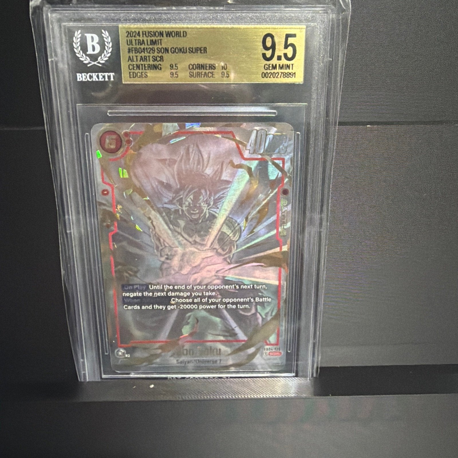 Dragon Ball Super Son Goku Super AAr SCR BGS 9.5 fb04-129, Hobby en Vrije tijd, Verzamelkaartspellen | Magic the Gathering, Ophalen of Verzenden