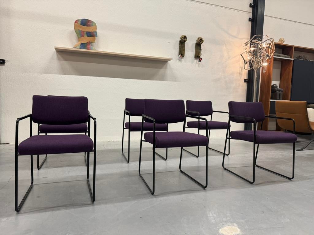 6 Harvink Duck Eetkamerstoel Paars stof Design stoel, Overige kleuren, Harvink, Nieuw, Ophalen of Verzenden