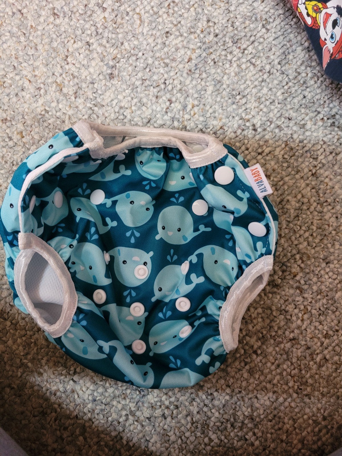 Alvababy Zwemluier met drukknopen - Walvisjes, Ophalen, Jongetje of Meisje, Alvababy, One size