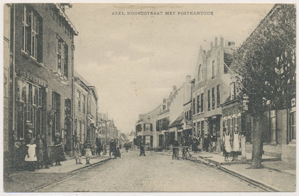 Axel - Noordstraat met Postkantoor 1946, Ophalen of Verzenden, 1940 tot 1960, Gelopen, Zeeland