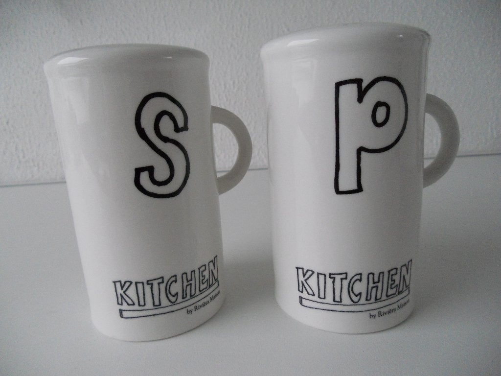 Riviera Maison peper en zoutstel, Ophalen of Verzenden, Zo goed als nieuw, Bord(en), Overige stijlen