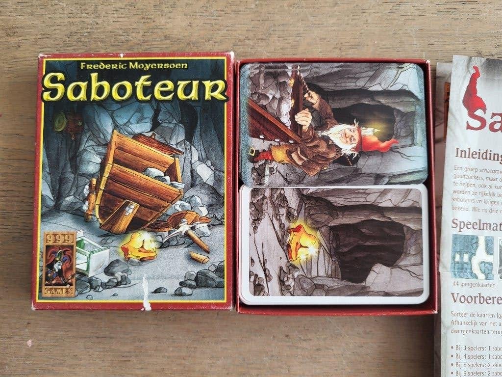 Saboteur kaartspel - Strategisch dwergenspel, Drie of vier spelers, Ophalen of Verzenden, Zo goed als nieuw, 999 Games