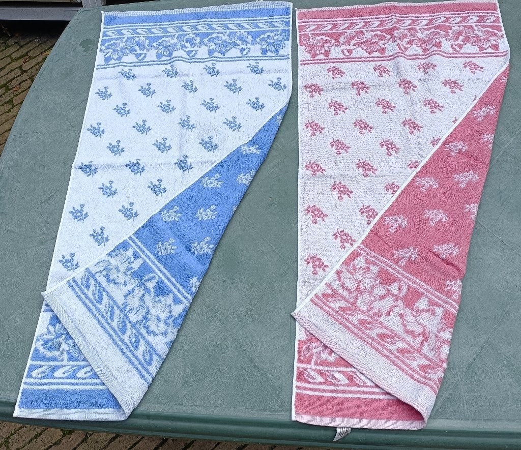 Vintage badstof katoen bad handdoek 91 x 45 cm (TT16), Ophalen of Verzenden, Gebruikt, Handdoek