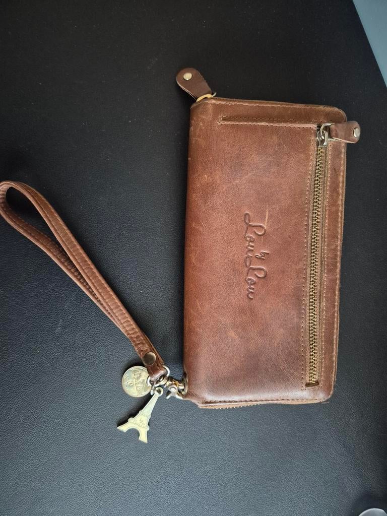 Lou Lou Leren Portemonnee met Spiegel - Nette Staat, Sieraden, Tassen en Uiterlijk, Portemonnees, Ophalen of Verzenden