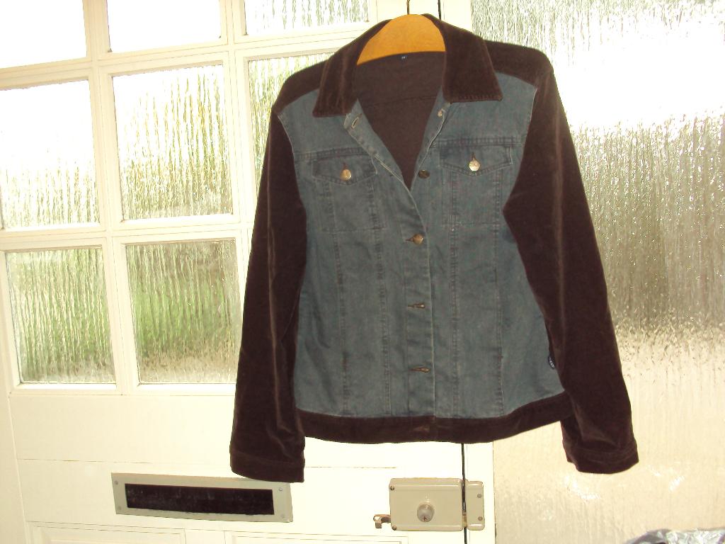 Blauw bruin college stretch rib jeans jasje TENDER 38 zgan, Maat 38/40 (M), Blauw, Ophalen of Verzenden, Zo goed als nieuw
