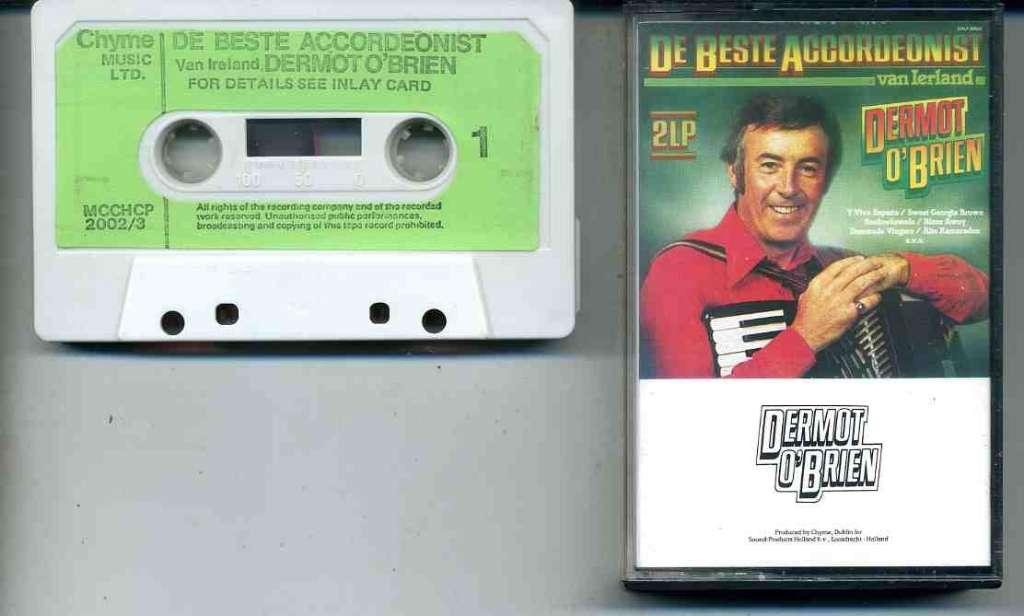 Dermot O'Brien De beste Accordeonist van Ierland 28 nrs ZGAN, 1 bandje, Ophalen of Verzenden, Zo goed als nieuw, Origineel