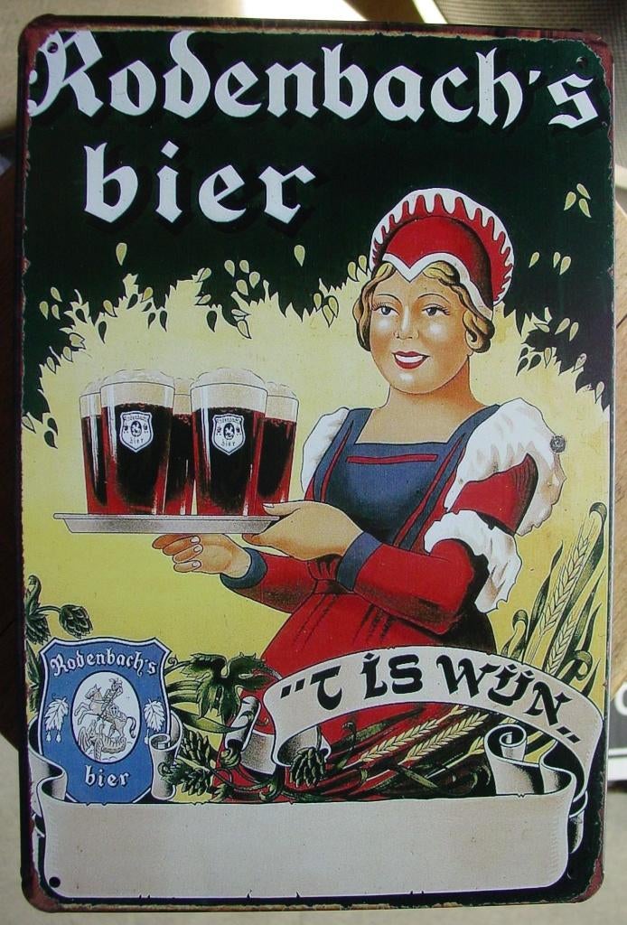 RODENBACH REKLAME -METAAL-, Verzamelen, Ophalen of Verzenden, Gebruikt, Reclamebord, Plaat of Schild, Overige merken
