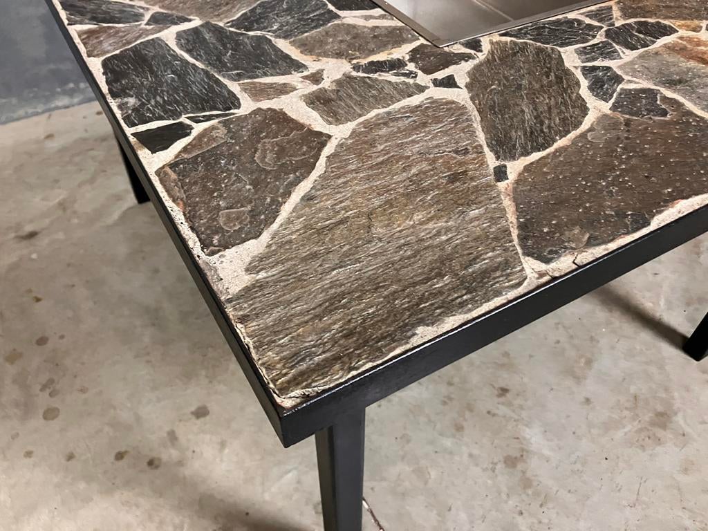 Sale: Brutalist salontafel bijzettafel leisteen plantenbak, Ophalen, 50 tot 100 cm, W, T