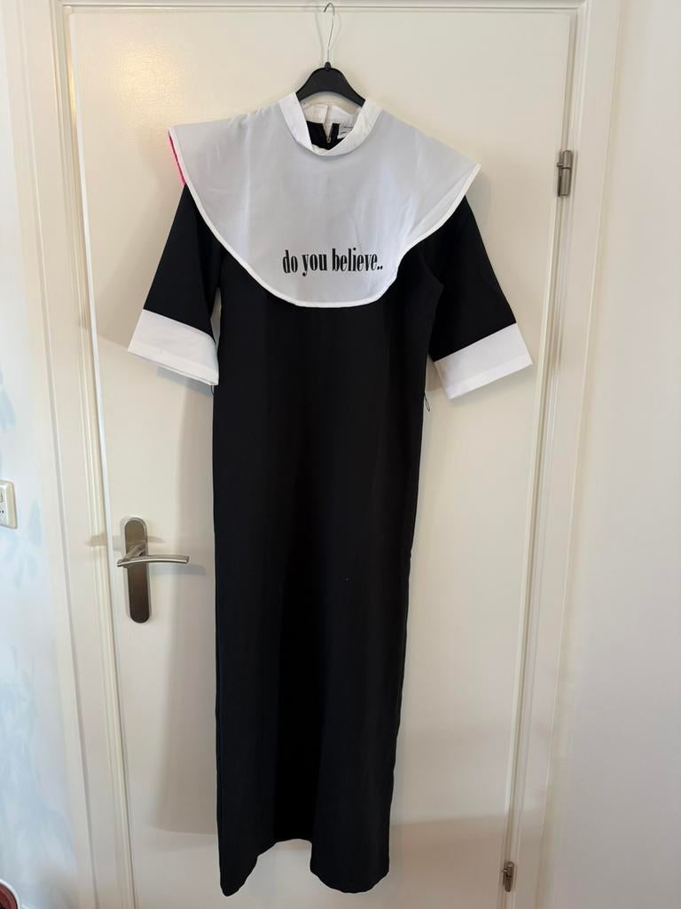 Sexy nonnen jurk habijt non carnaval kostuum outfit maat 38, Maat 38/40 (M), Carnaval, Ophalen of Verzenden, Kleding