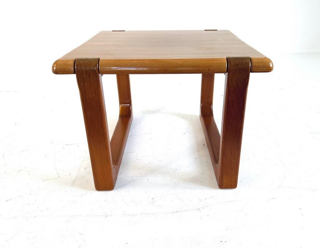 Vintage teakhouten salontafel ‘70, Huis en Inrichting, Tafels | Salontafels, 50 tot 100 cm, 50 tot 75 cm, Zo goed als nieuw, Vintage retro buisframe design rotan webbing papercord