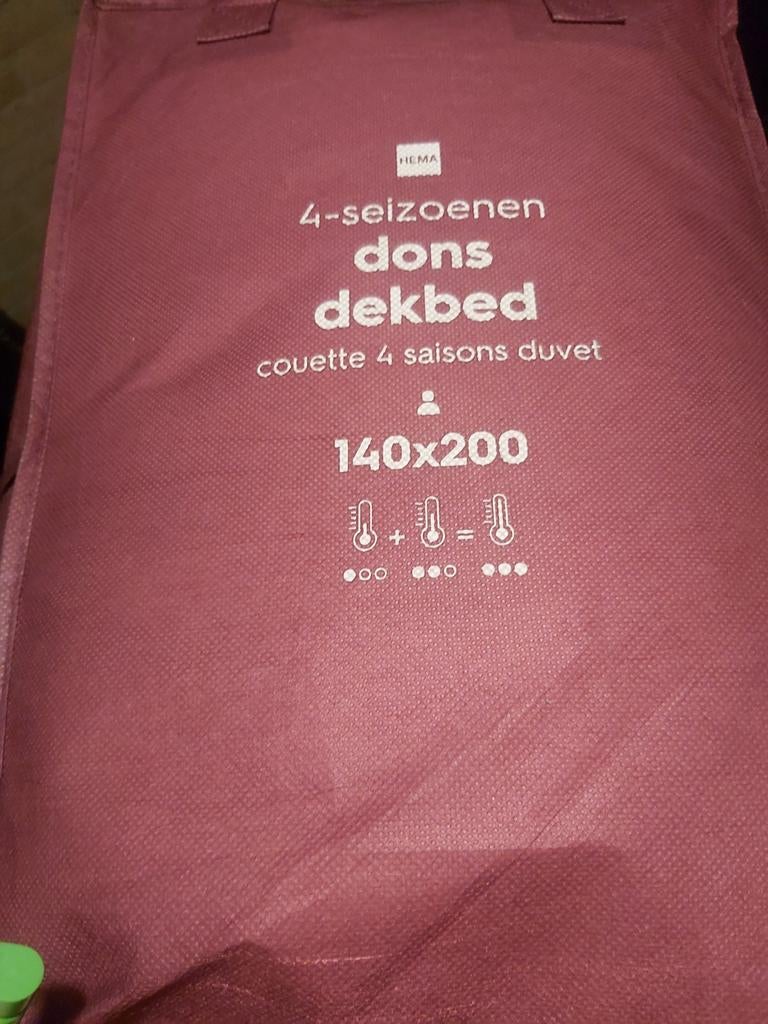 HEMA 4-seizoenen dons dekbed 140x200, Eenpersoons, Wit, Nieuw, Ophalen of Verzenden