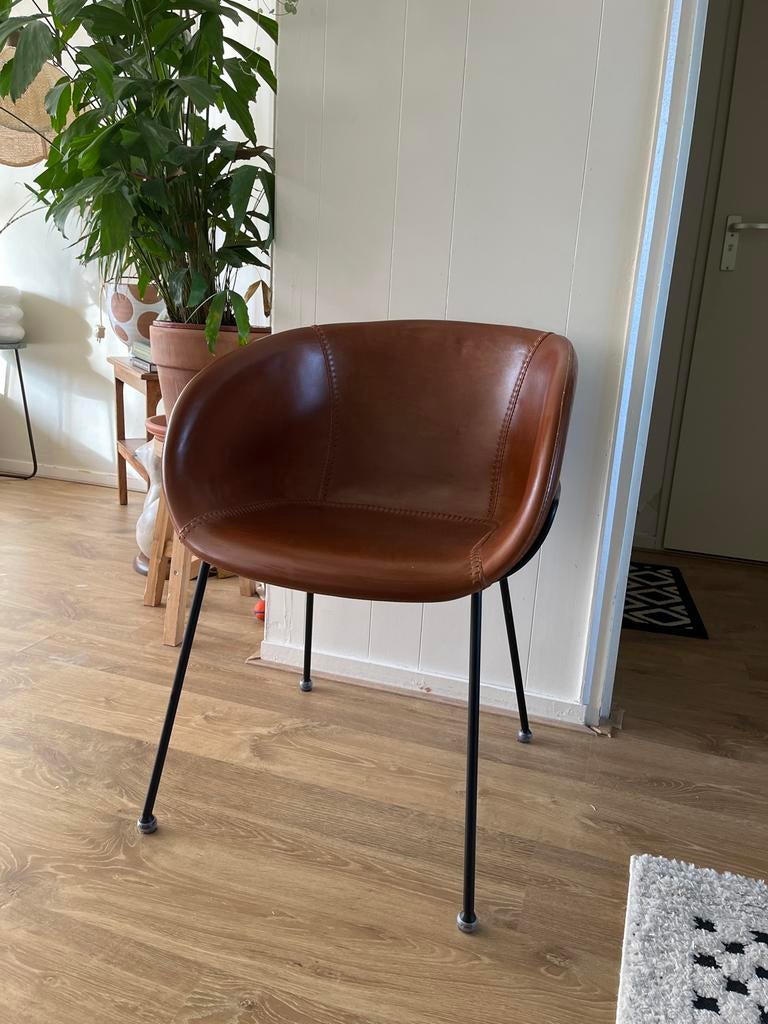 2 Feston Zuiver Stoelen - Zo goed als nieuw, Ophalen, Twee, Bruin, Leer