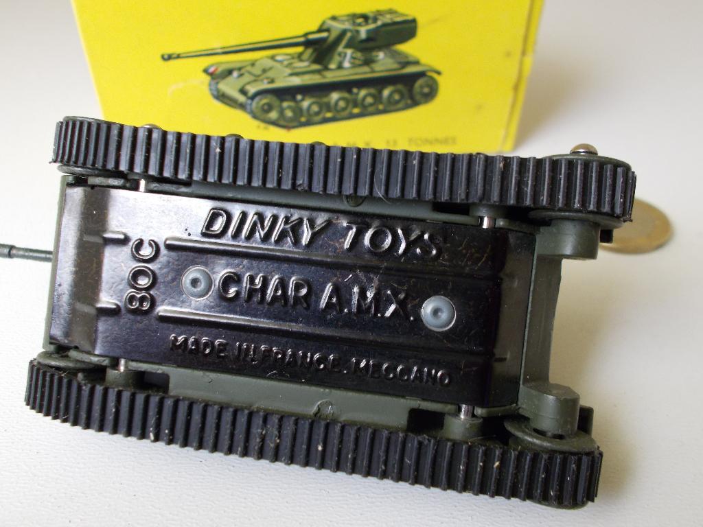 1958 Dinky Toys 80C CHAR AMX 13 TON TANK + ORIG. DOOSJE (-F), Ophalen of Verzenden, Zo goed als nieuw, Overige typen, Dinky Toys
