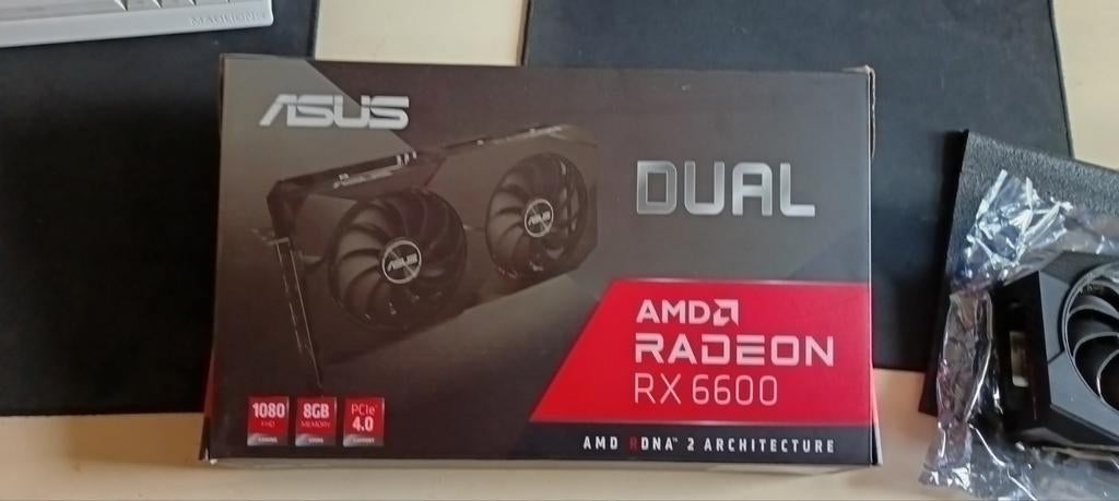 AMD Radeon RX 6600 8GB Videokaart, Ophalen, AMD, GDDR6, PCI-Express 4