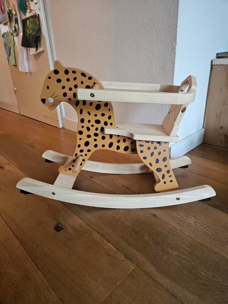 Tryco Hobbelpaard Luipaard Schommelstoel, Kinderen en Baby's, Speelgoed | Babyspeelgoed, Ophalen, Zo goed als nieuw, Overige typen
