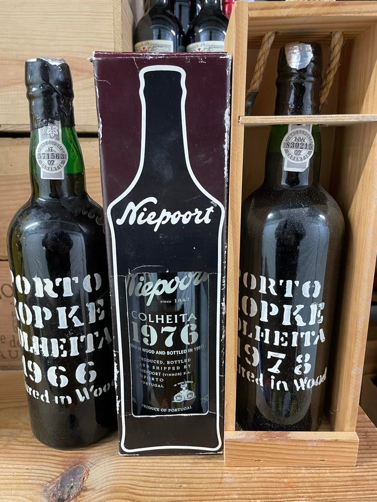 Vintage Port Collectie - Niepoort Colheita 1976 & 1978, Verzamelen, Gebruikt, Port, Spanje, Ophalen of Verzenden