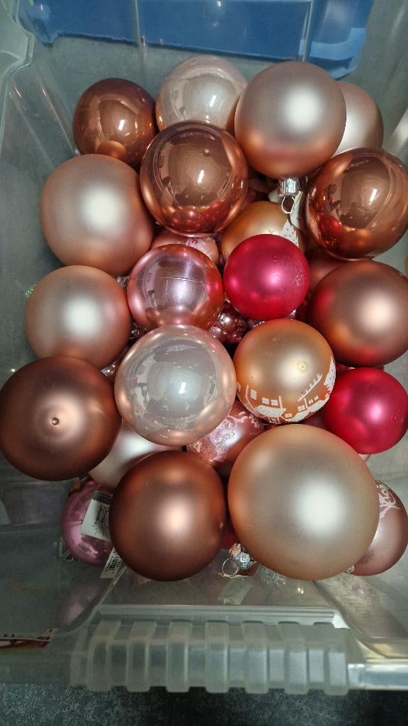Kerstspullen roze en blauw, Diversen, Ophalen of Verzenden, Gebruikt