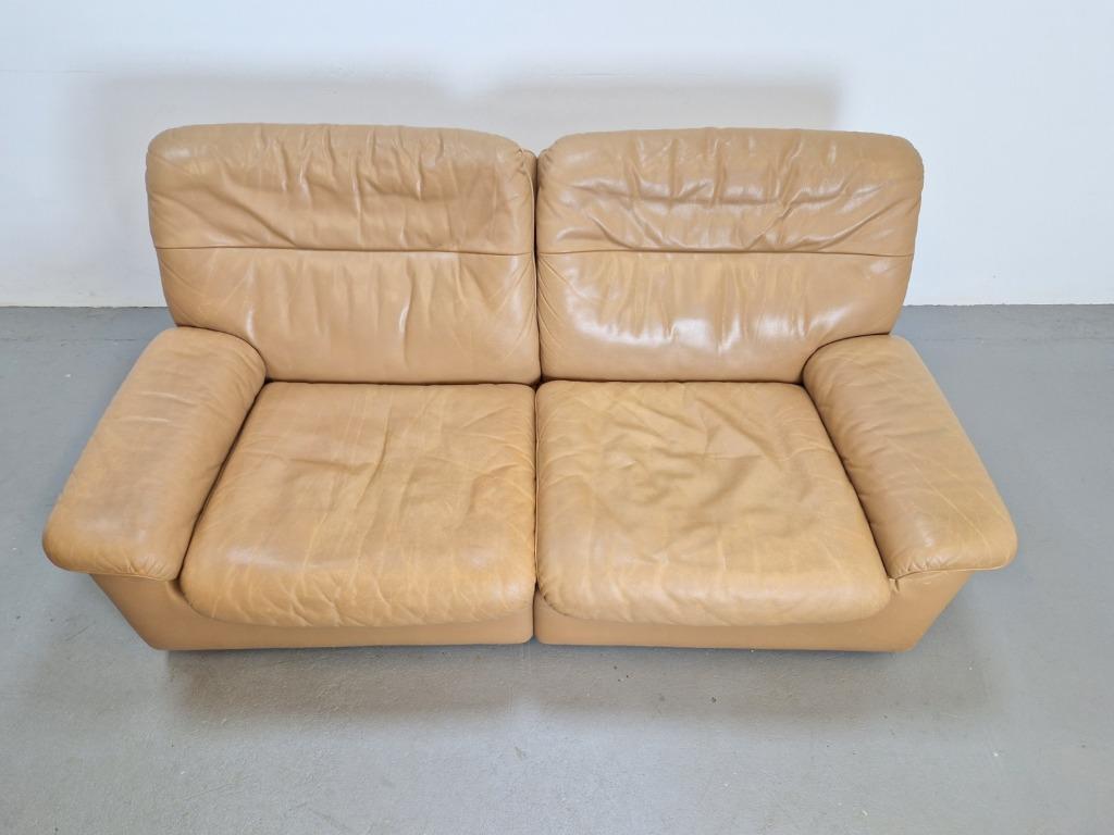 Vintage De Sede DS 66 tweezitter bank dik leer ‘70 Swiss, N, 150 tot 200 cm, Tweepersoons, 75 tot 100 cm