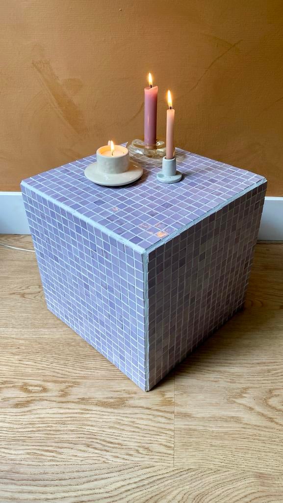 Tegeltafeltje - 30x30x30 cm, Huis en Inrichting, Tafels | Bijzettafels, Minder dan 55 cm, Gebruikt, Vierkant, Ophalen of Verzenden
