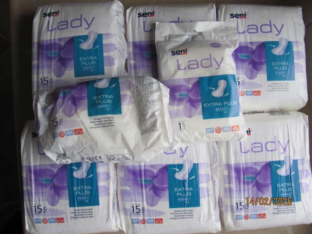 NIEUW 6x verpakking SENI Lady EXTRA PLUS incontinentie 15 st, Ophalen of Verzenden, Nieuw