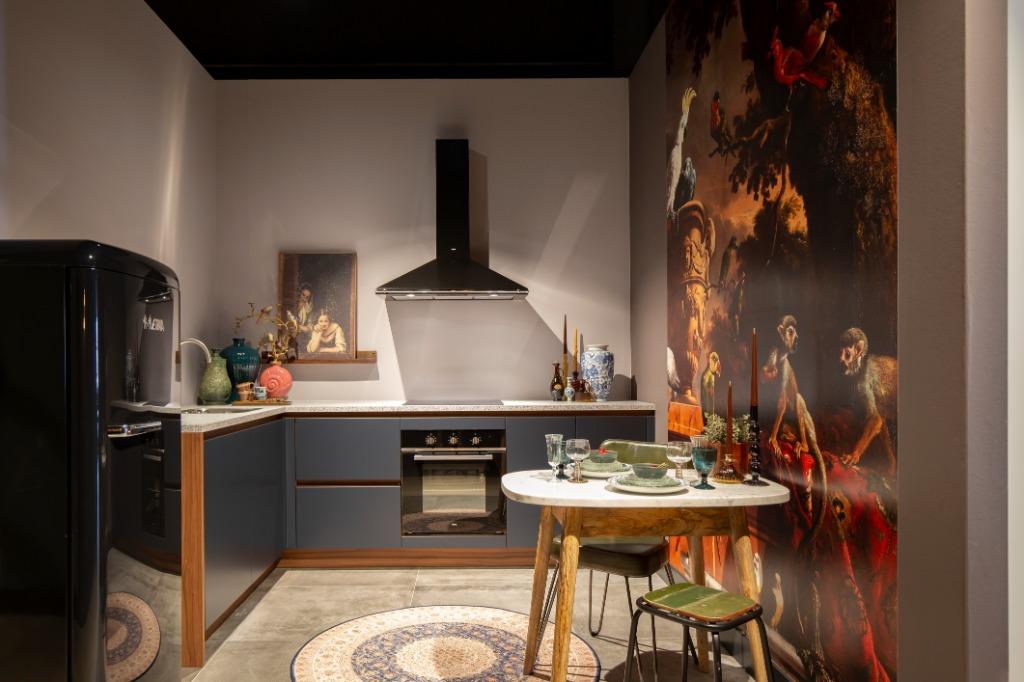 Hoekkeuken met vintage uitstraling; NU SLECHTS €5.950, Ophalen, Blauw, Hoekkeuken, Nieuw