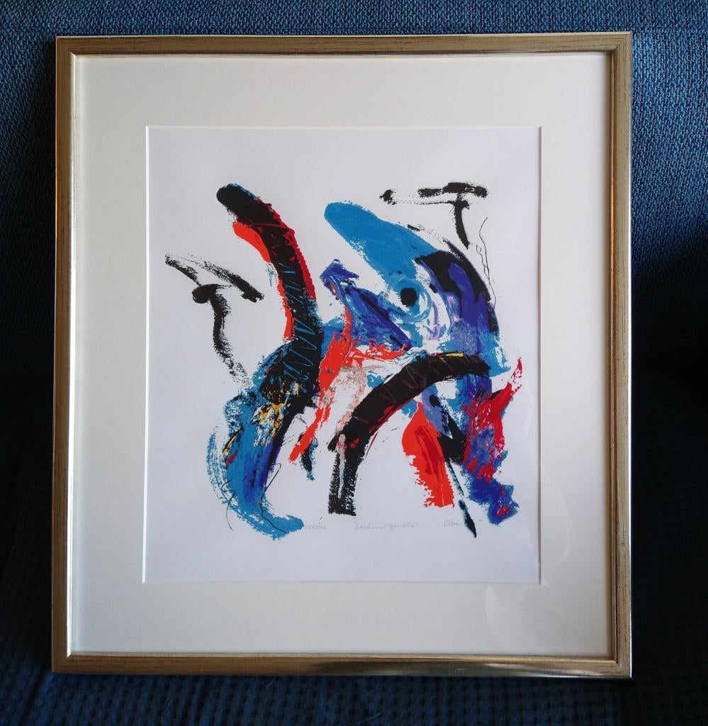 zeefdruk abstract van Dam gesigneerd en genummerd, Ophalen of Verzenden