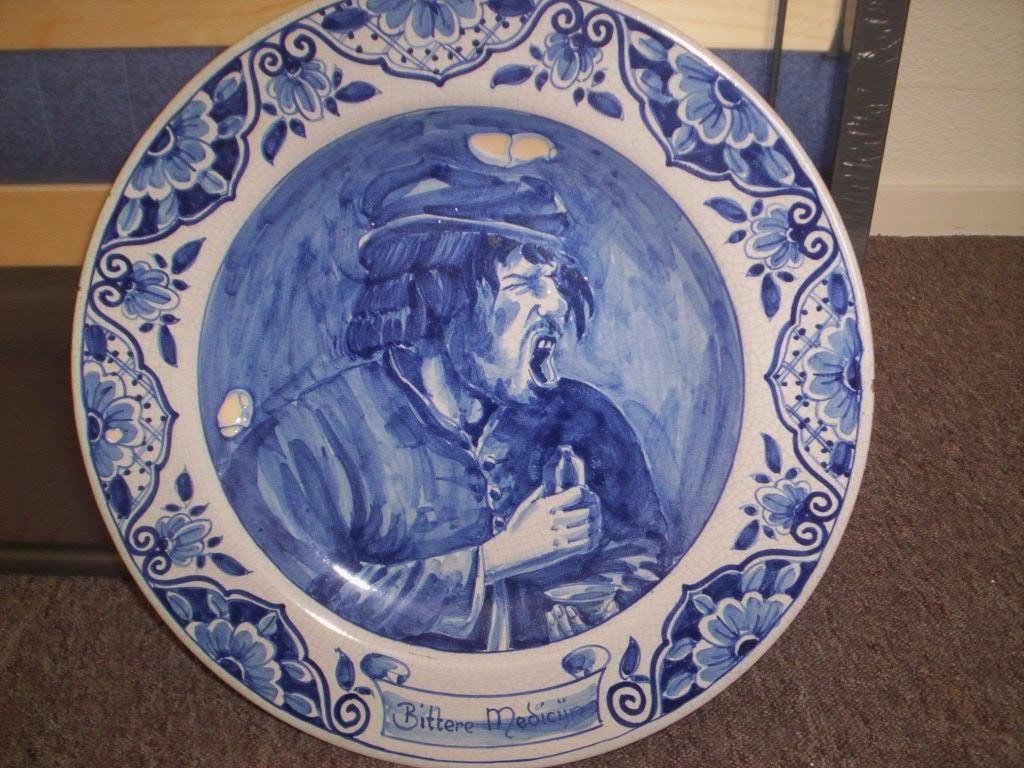 Wandbord, Blauw de Tandendokter en Bittere Medicijn, Vintage, Ophalen of Verzenden