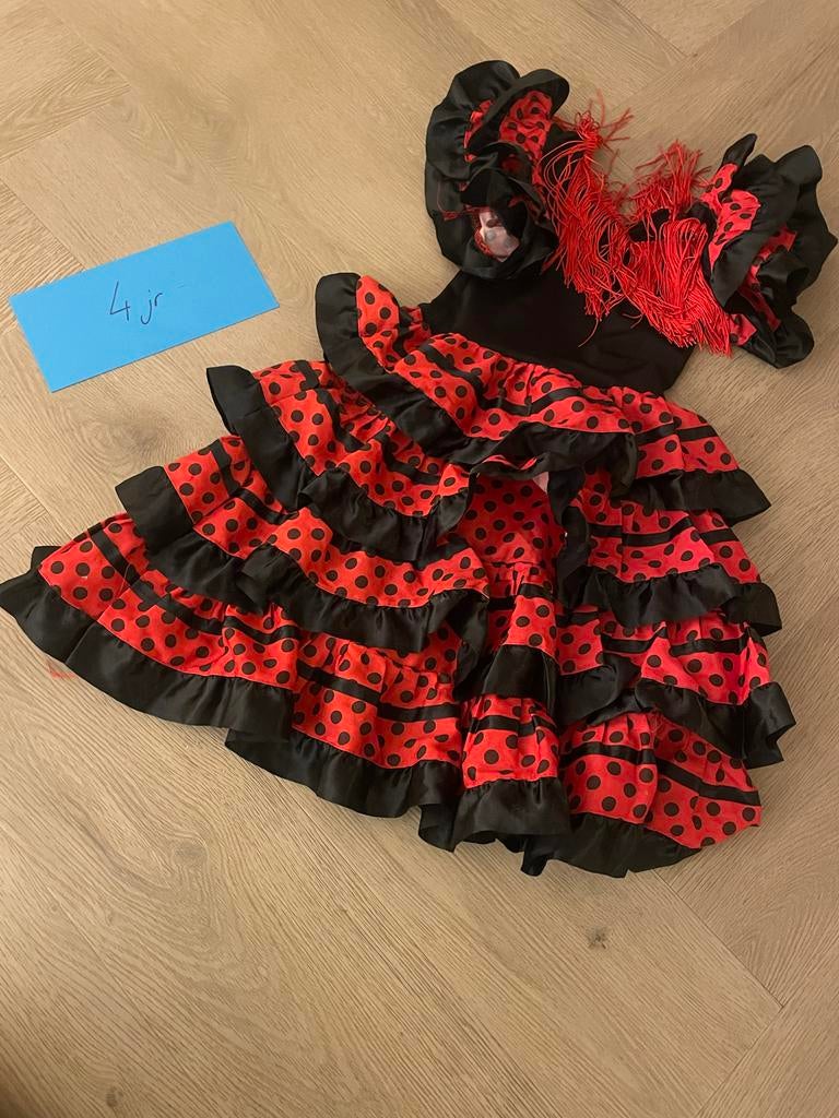 Flamenco jurk - Maat 104, Ophalen, Zo goed als nieuw, 104 of kleiner, Meisje