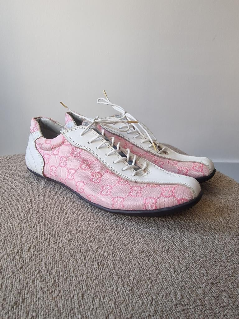 Gucci vintage GG canvas sneakers roze – maat 36, Ophalen of Verzenden, Gedragen, Roze, Sneakers of Gympen