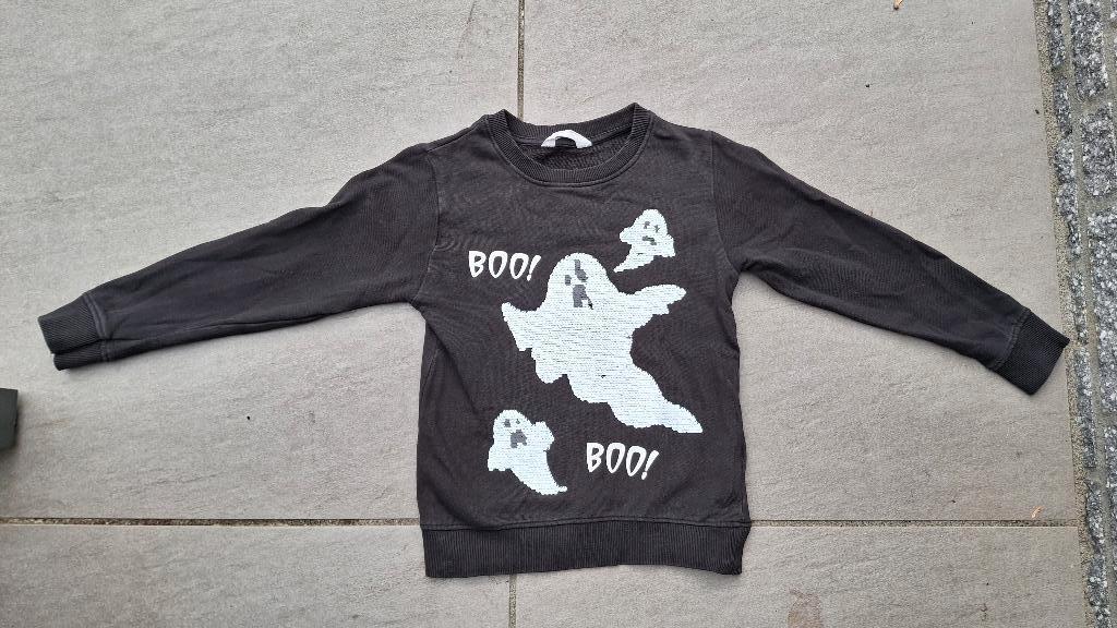 Halloween trui spoken zwart wit 122-128 – ZGAN, Kinderen en Baby's, Kinderkleding | Maat 122, Jongen of Meisje, Trui of Vest, H&M