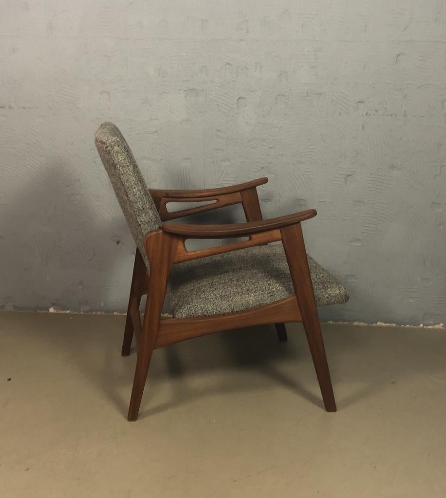 2 Teakhouten fauteuils, Ophalen, Minder dan 75 cm, Vintage, Zo goed als nieuw