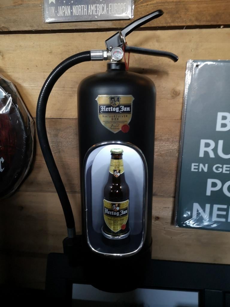 Mooie HERTOG JAN brandblusser met ledverlichting, Ophalen of Verzenden, Nieuw, Reclamebord, Plaat of Schild, Hertog Jan