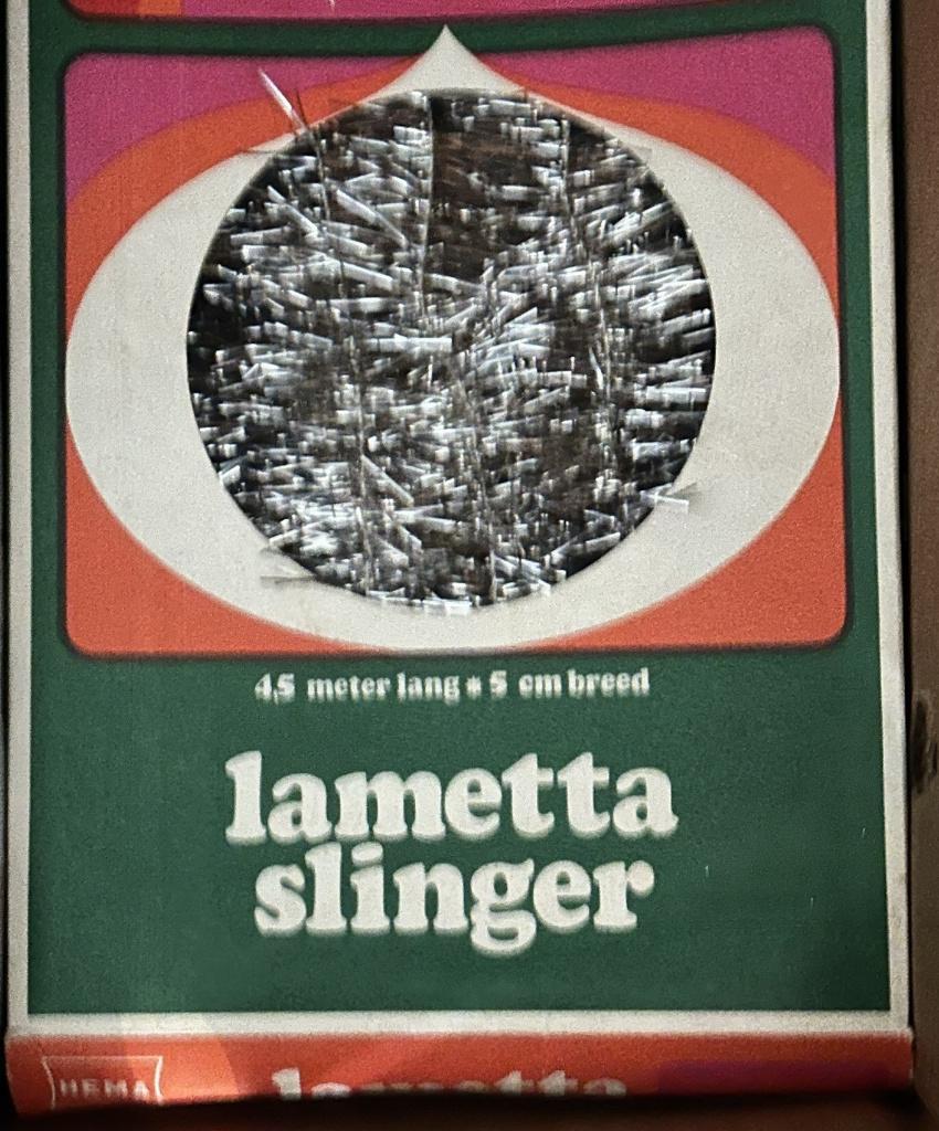 Jaren 70 lametta kerstslingers van de hema in de verpakking, Diversen, Ophalen, Nieuw