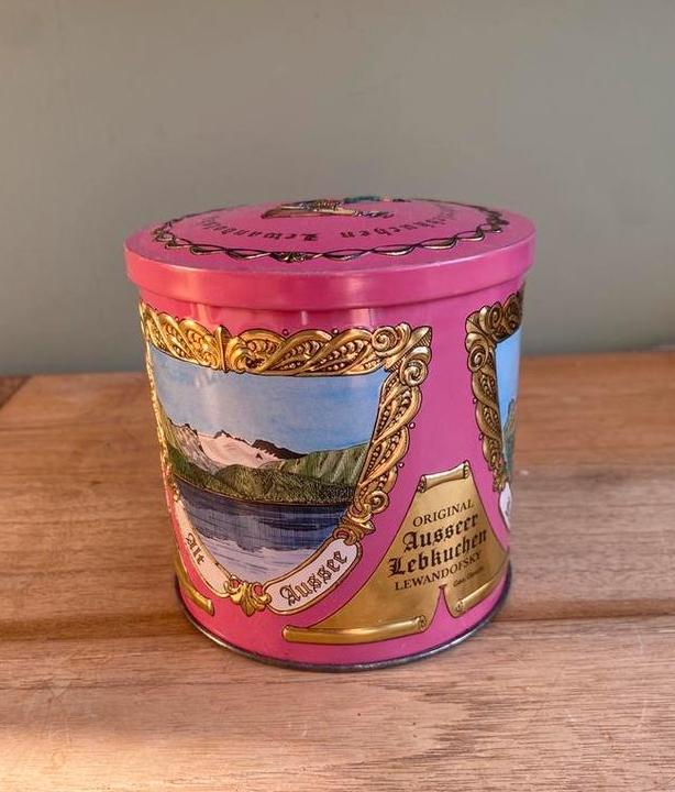 Vintage blik Ausseer Lebkuchen Lewandowski, Verzamelen, Ophalen, Gebruikt, Overige