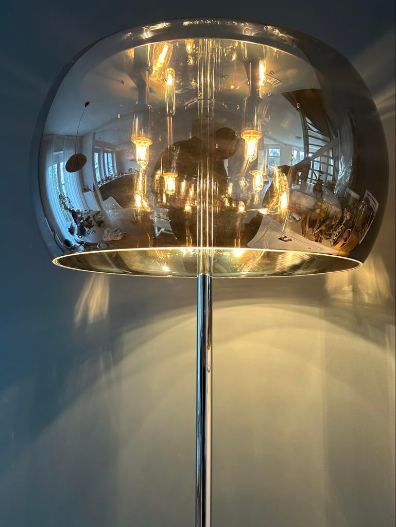 Linea Verdace Lampadaire Snow White Mirror Vloerlamp, Ophalen of Verzenden, Zo goed als nieuw, Metaal, 150 tot 200 cm