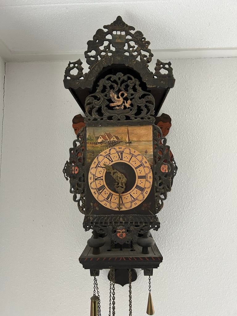 Zaanse Stijl Stoelklok/Wandklok - Mechanisch, Antiek en Kunst, Antiek | Klokken, Ophalen