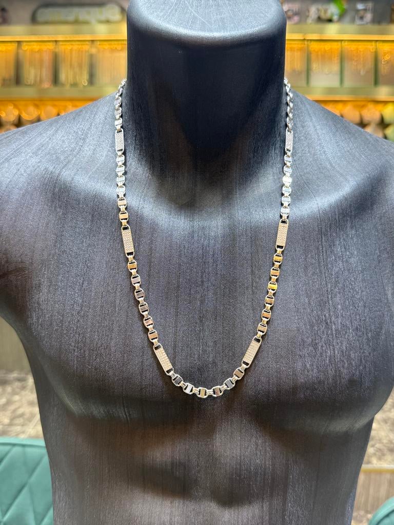 18KT Wit Goud - 34.5 Gram - Ketting - PLATTE MAGNUM, Ophalen, Nieuw, Goud, Goud