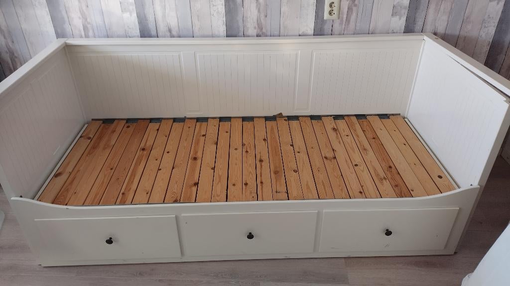 IKEA Hemmes bed, Ophalen, Wit, Tweepersoons, 80 cm