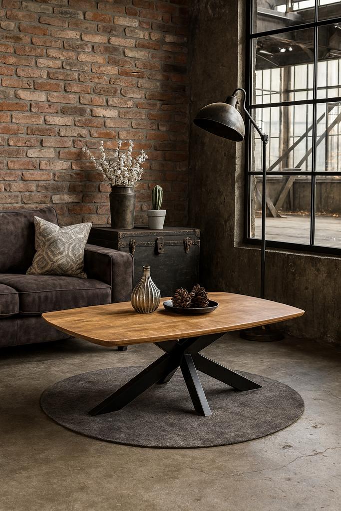 Salontafel Deens ovaal 130cm Mango Direct/Leverbaar E-2254