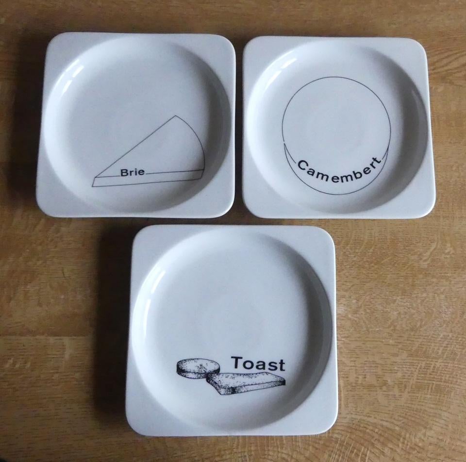 Vintage kaasbordjes tapas bordjes brie camembert toast, Huis en Inrichting, Keuken | Servies, Ophalen of Verzenden, Zo goed als nieuw